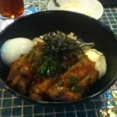 Wet egg, rice, mayonnaise, seaweed, and terriyaki chicken... this was yuck!